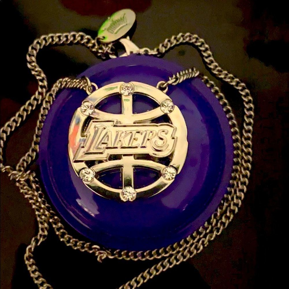 Lakers pendant silver necklace Los Angeles Lakers NBA basketball LA Lakers